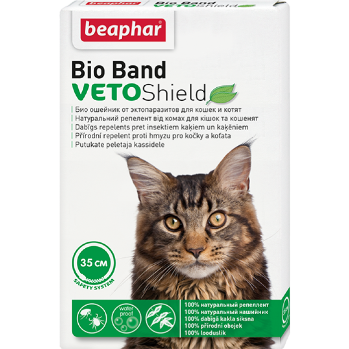 Beaphar Ошейник Bio от блох, клещей и комаров для кошек и котят VETO Shield Bio Band 35 см